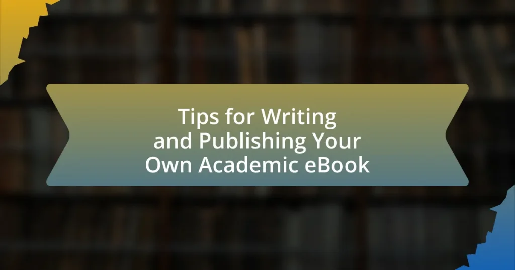 Tips for Writing and Publishing Your Own Academic eBook