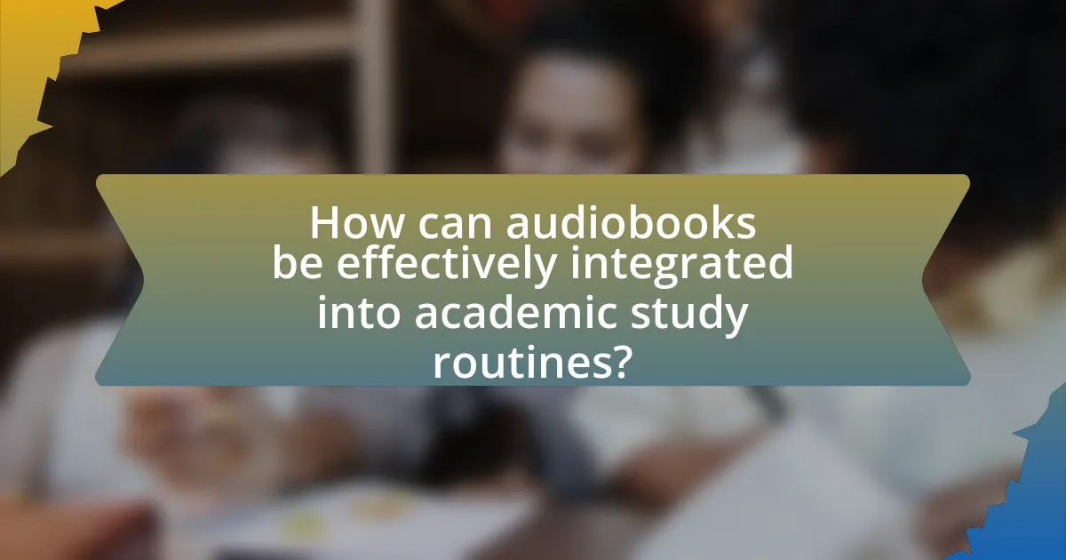 How can audiobooks be effectively integrated into academic study routines?
