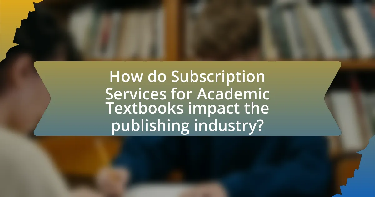 How do Subscription Services for Academic Textbooks impact the publishing industry?
