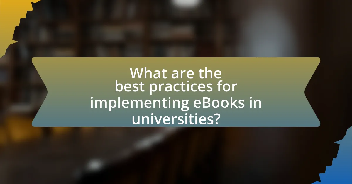 What are the best practices for implementing eBooks in universities?